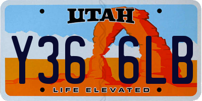 UT license plate Y366LB