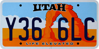 UT license plate Y366LC