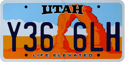 UT license plate Y366LH
