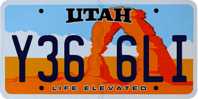 UT license plate Y366LI