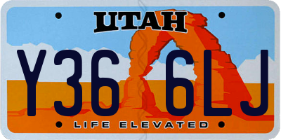 UT license plate Y366LJ