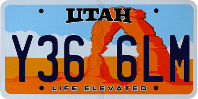 UT license plate Y366LM