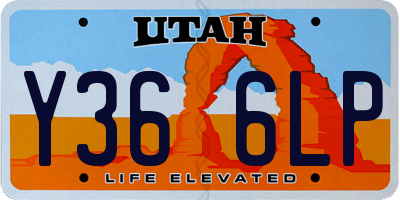 UT license plate Y366LP