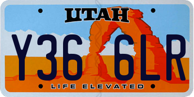 UT license plate Y366LR