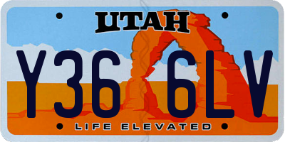 UT license plate Y366LV