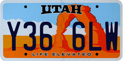UT license plate Y366LW