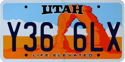 UT license plate Y366LX