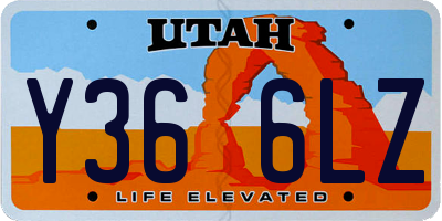 UT license plate Y366LZ