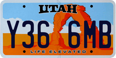 UT license plate Y366MB