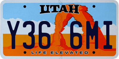 UT license plate Y366MI