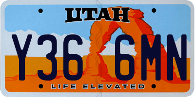 UT license plate Y366MN