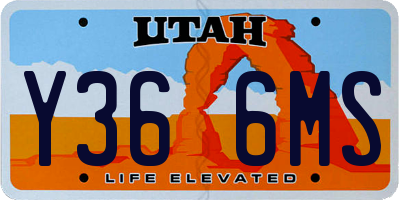 UT license plate Y366MS