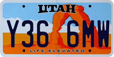UT license plate Y366MW