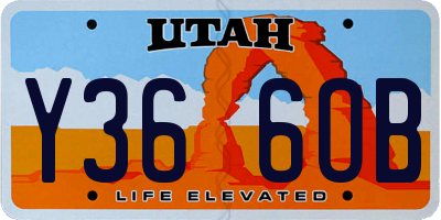 UT license plate Y366OB