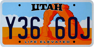 UT license plate Y366OJ