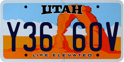 UT license plate Y366OV