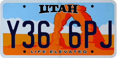 UT license plate Y366PJ