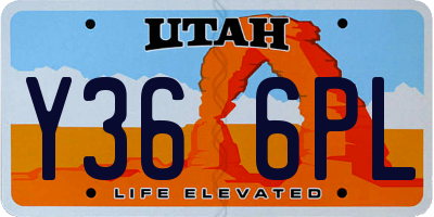 UT license plate Y366PL