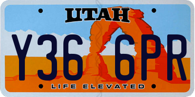 UT license plate Y366PR