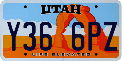 UT license plate Y366PZ