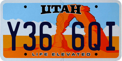 UT license plate Y366QI