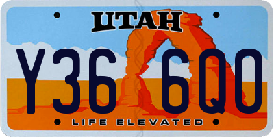 UT license plate Y366QO