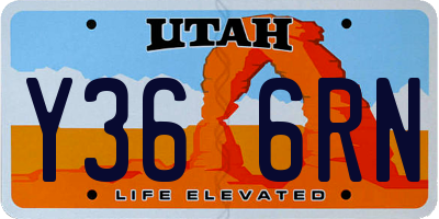 UT license plate Y366RN