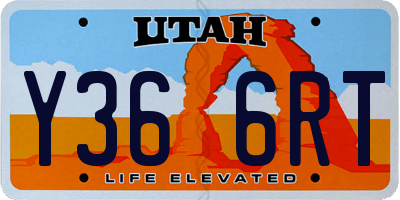 UT license plate Y366RT