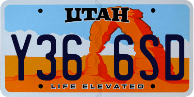 UT license plate Y366SD