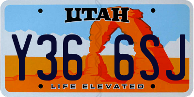UT license plate Y366SJ