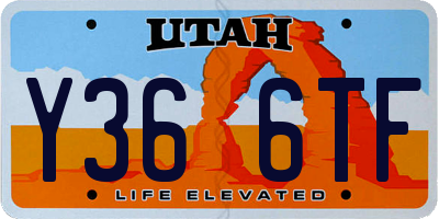 UT license plate Y366TF