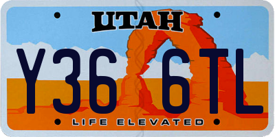 UT license plate Y366TL