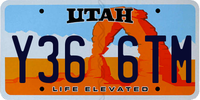 UT license plate Y366TM