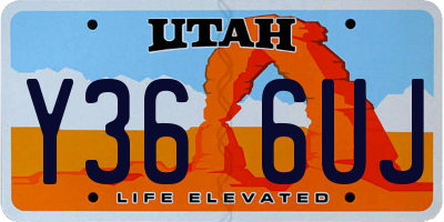UT license plate Y366UJ