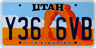 UT license plate Y366VB