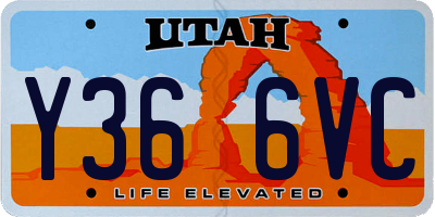 UT license plate Y366VC