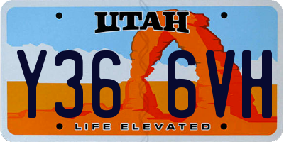 UT license plate Y366VH