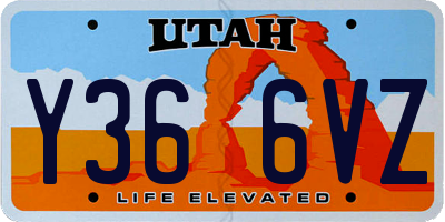 UT license plate Y366VZ