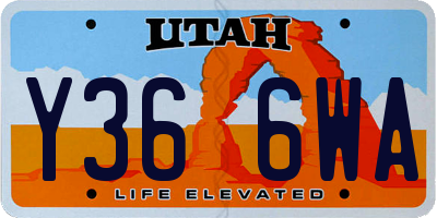 UT license plate Y366WA