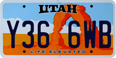 UT license plate Y366WB