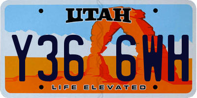 UT license plate Y366WH