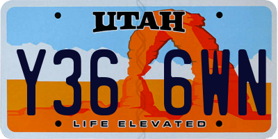 UT license plate Y366WN