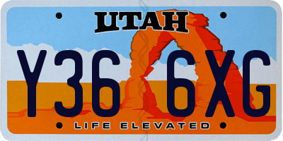 UT license plate Y366XG