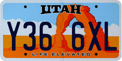 UT license plate Y366XL