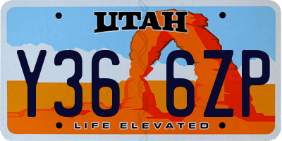UT license plate Y366ZP