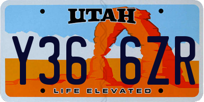 UT license plate Y366ZR