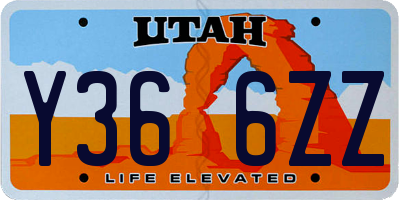UT license plate Y366ZZ