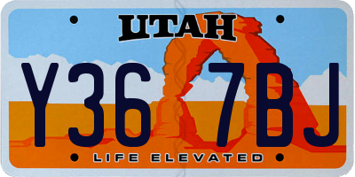 UT license plate Y367BJ