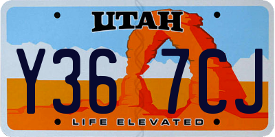 UT license plate Y367CJ