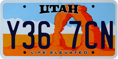 UT license plate Y367CN